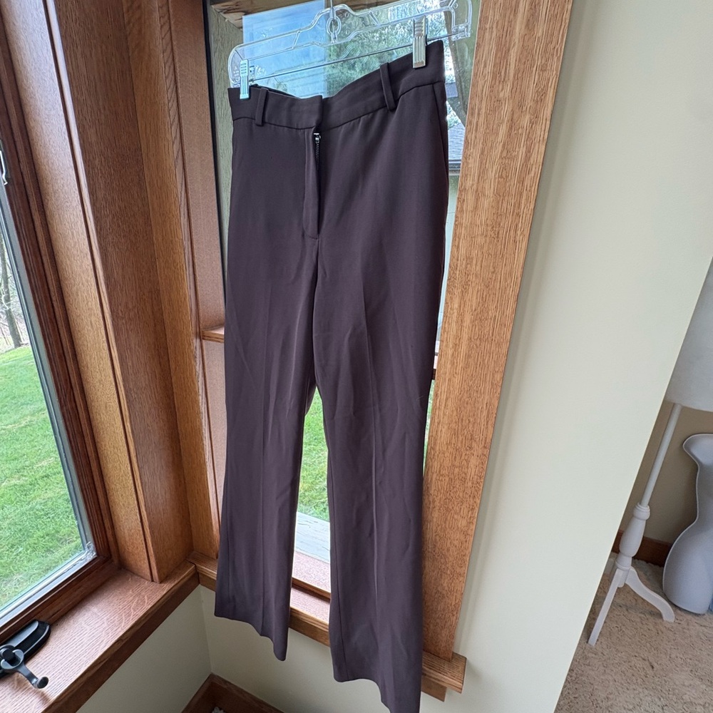 BABATON Brown Pants EUC Triacetate Work Slacks Straight Leg Belt Loops Size 4